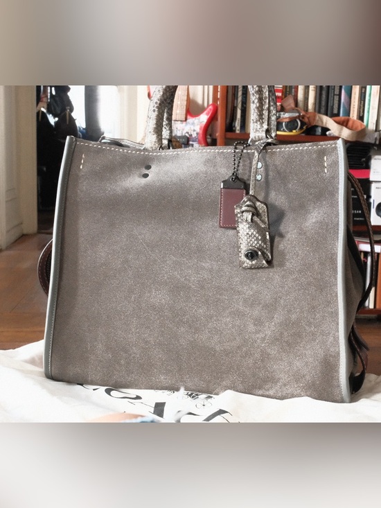 Coach Handbags - Coach Gray Suede MTO Rogue 36 With Genuine Python Handles and hang tag 1941